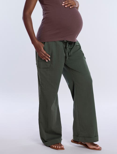 Motherhood Maternity Under The Belly Utility Cargo Relaxed Fit Pant In Beluga