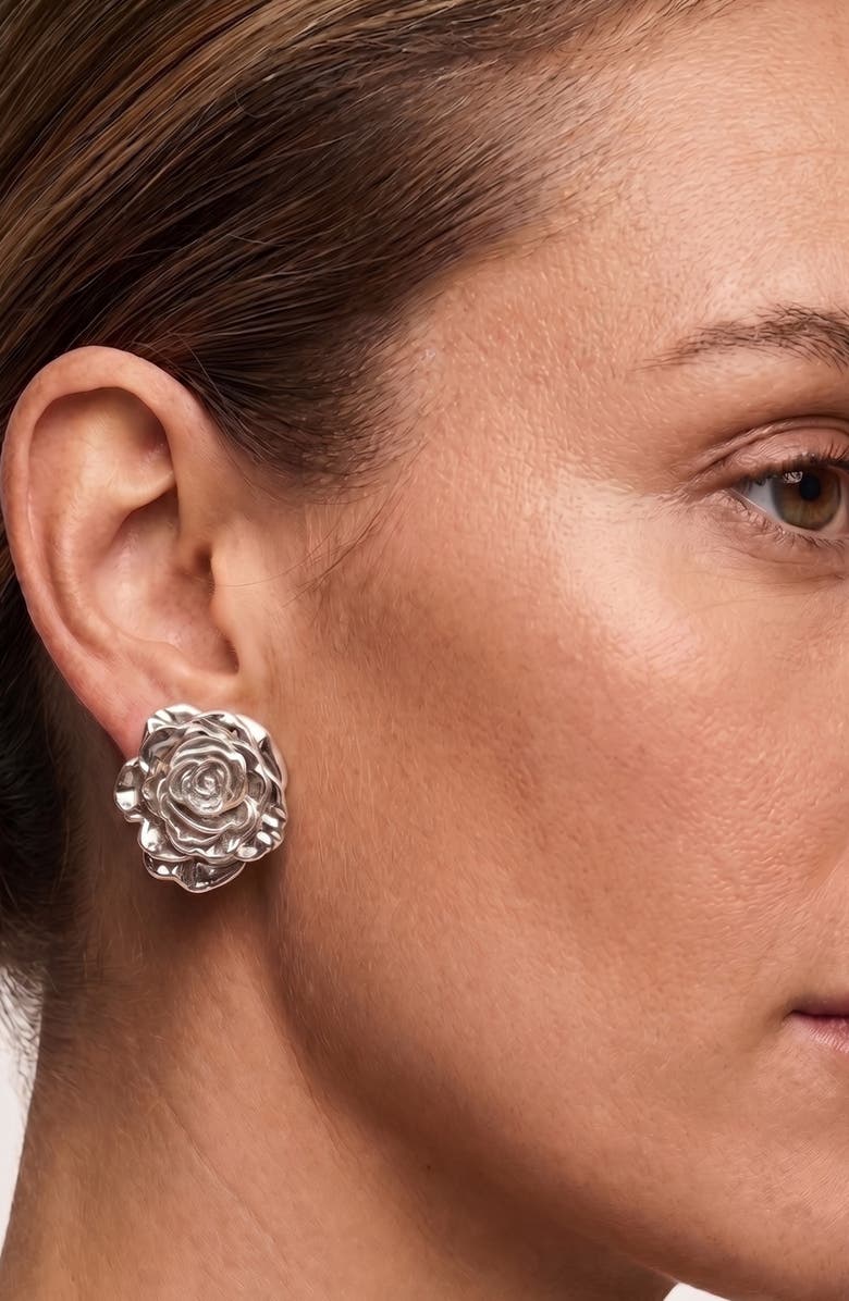 IMBER Rose Statement Stud Earrings, Alternate, color, 