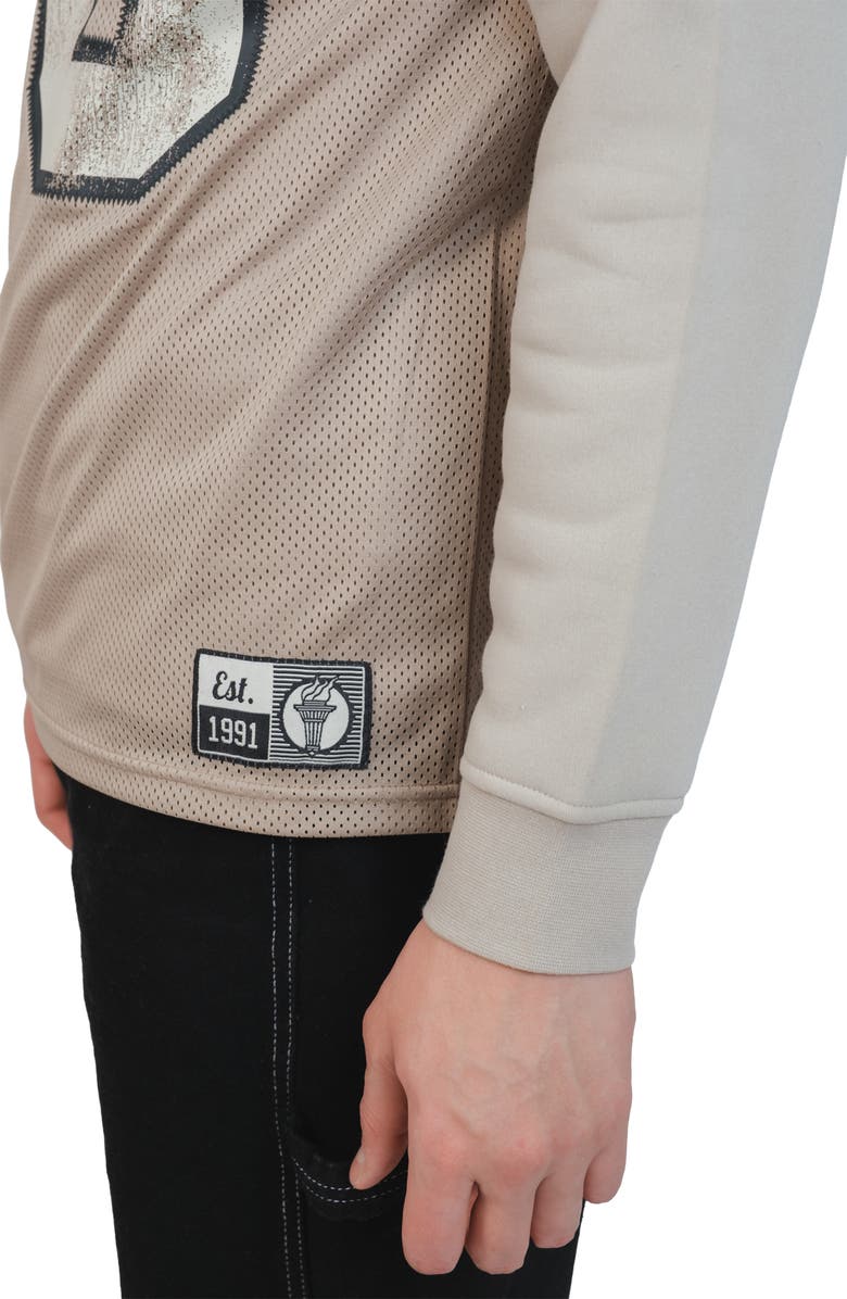 Brooklyn Cloth Jersey Layered Hoodie, Alternate, color, Pumice Stone