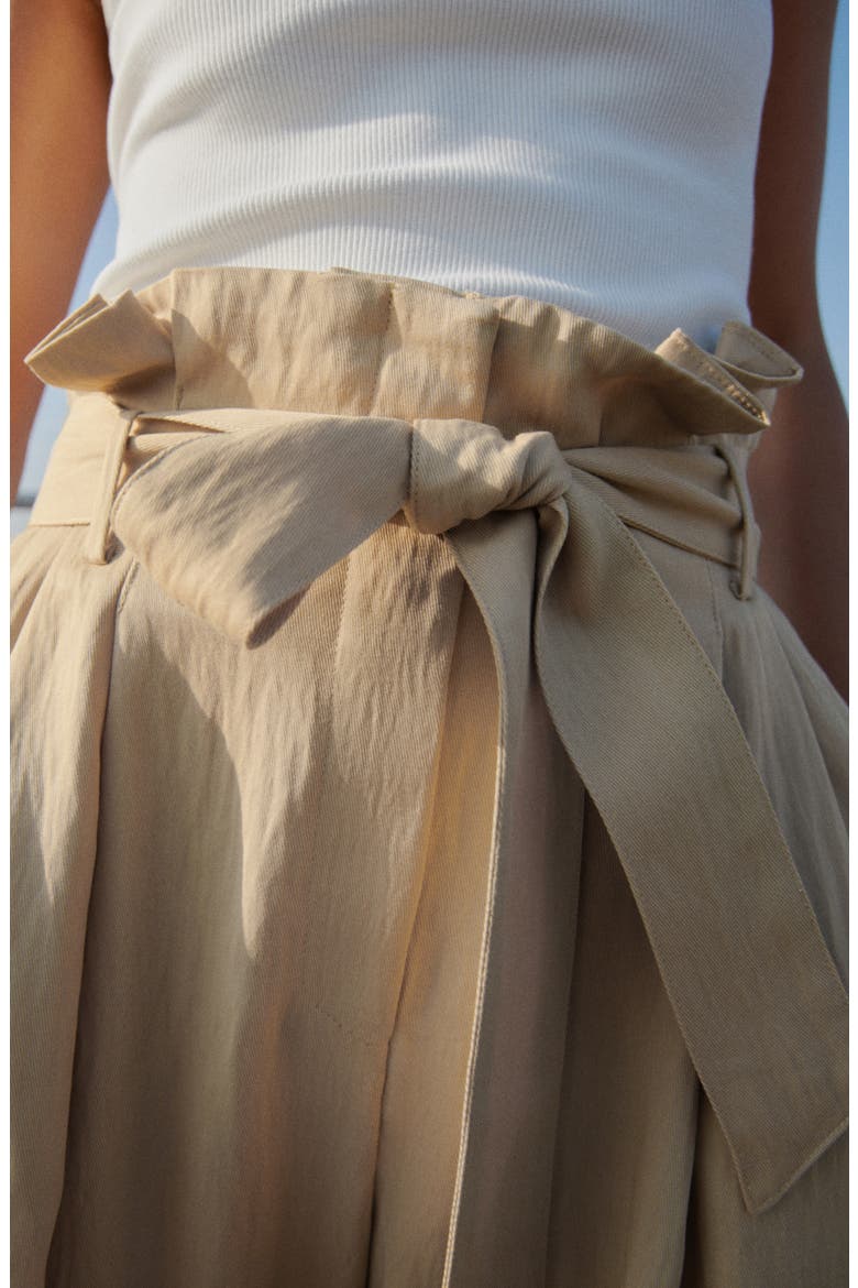 Paperbag Trousers, Alternate, color, BEIGE