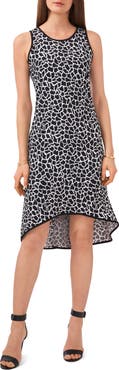 Chaus Print High/Low Matte Jersey Dress