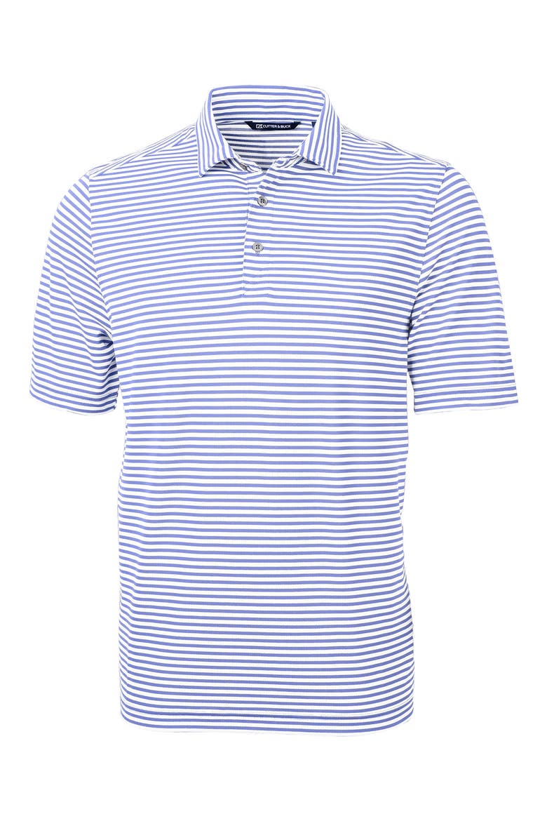 Virtue Piqué Stripe Recycled Blend Polo, Main, color, HYACINTH