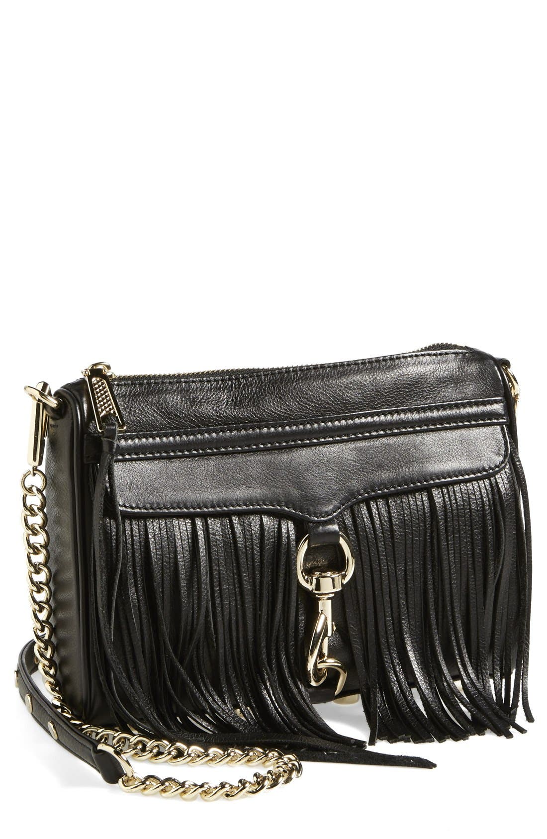 Rebecca Minkoff 'Fringe Mini MAC' Convertible Crossbody Bag, Main, color, 