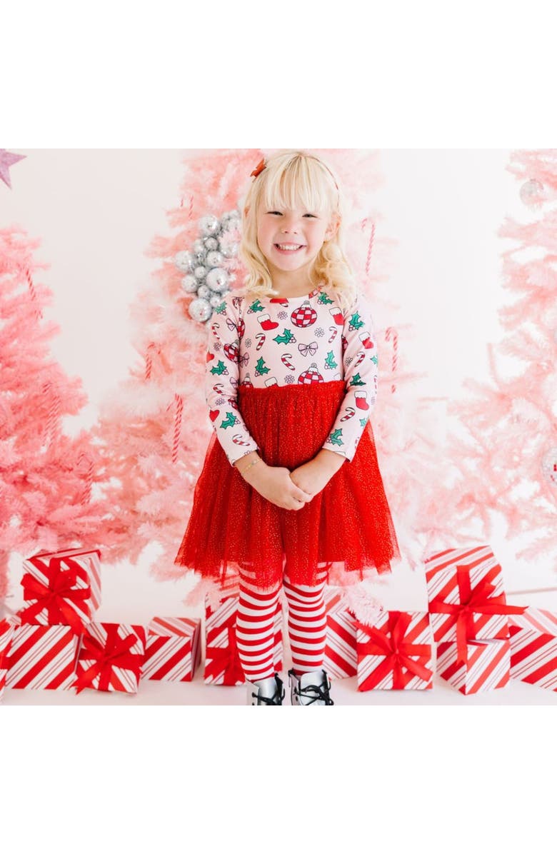 Sweet Wink Disco Christmas Long Sleeve Tutu Dress, Alternate, color, Multicolor