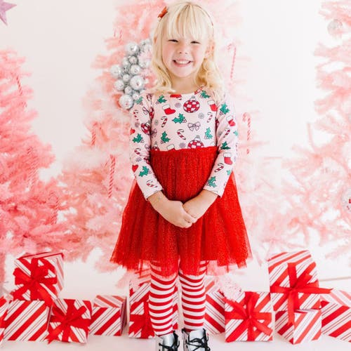 Sweet Wink Disco Christmas Long Sleeve Tutu Dress In Multicolor