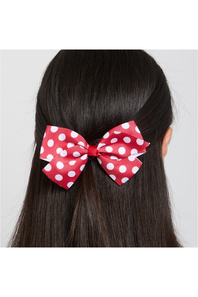 Minnie Mouse Bow for Hair 3-Piece Official License, Pink and Red Hair Bows, Alternate, color, Red
