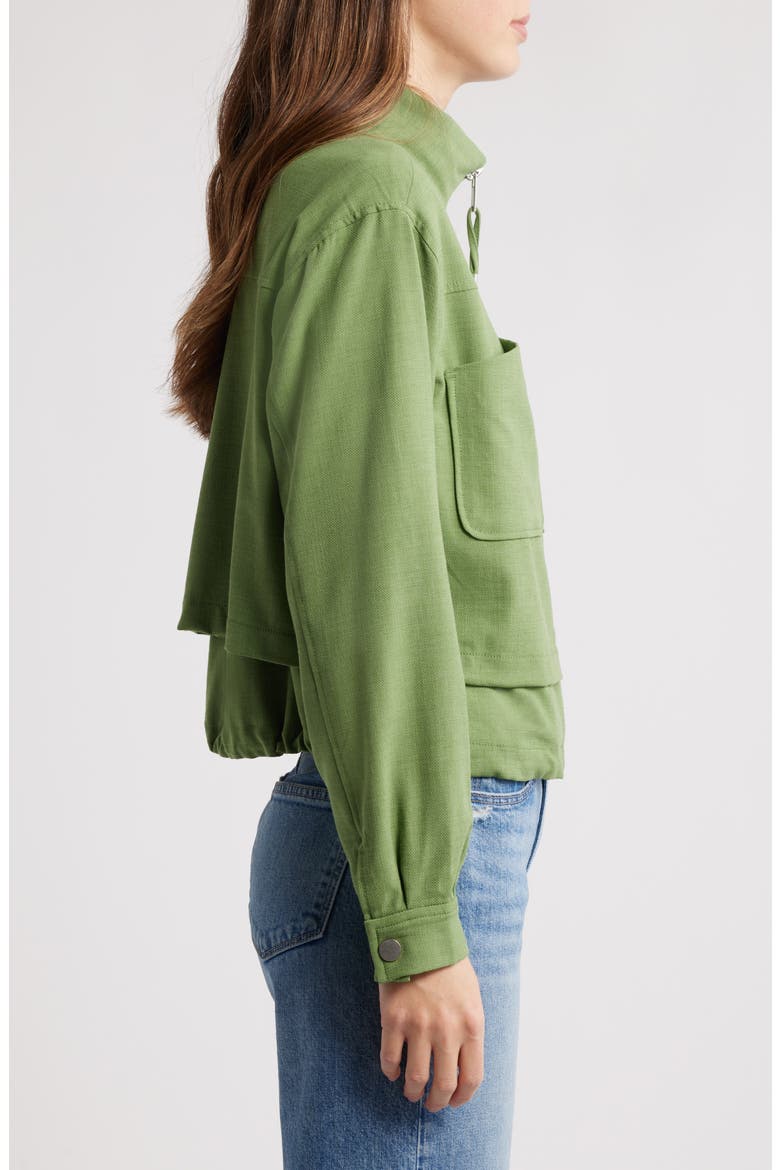 Double Layer Front Zip Jacket, Alternate, color, WILLOW GREEN