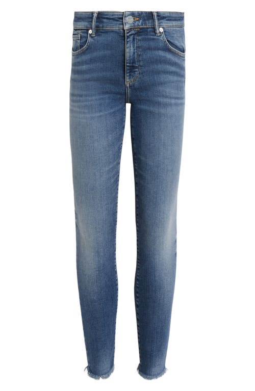 Shop Allsaints Miller Pushup Raw Hem Skinny Jeans In Deep Royal Blue