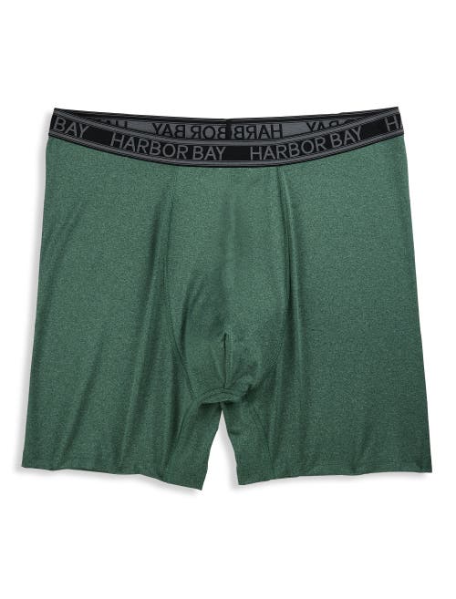 Harbor Bay By Dxl Big & Tall Cooling Performance 5 Inch Boxers In Green