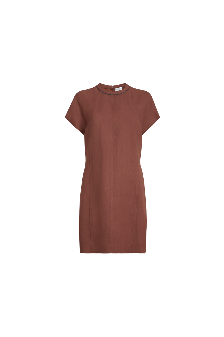 Fluid twill t-shirt dress, Alternate, color, Orange