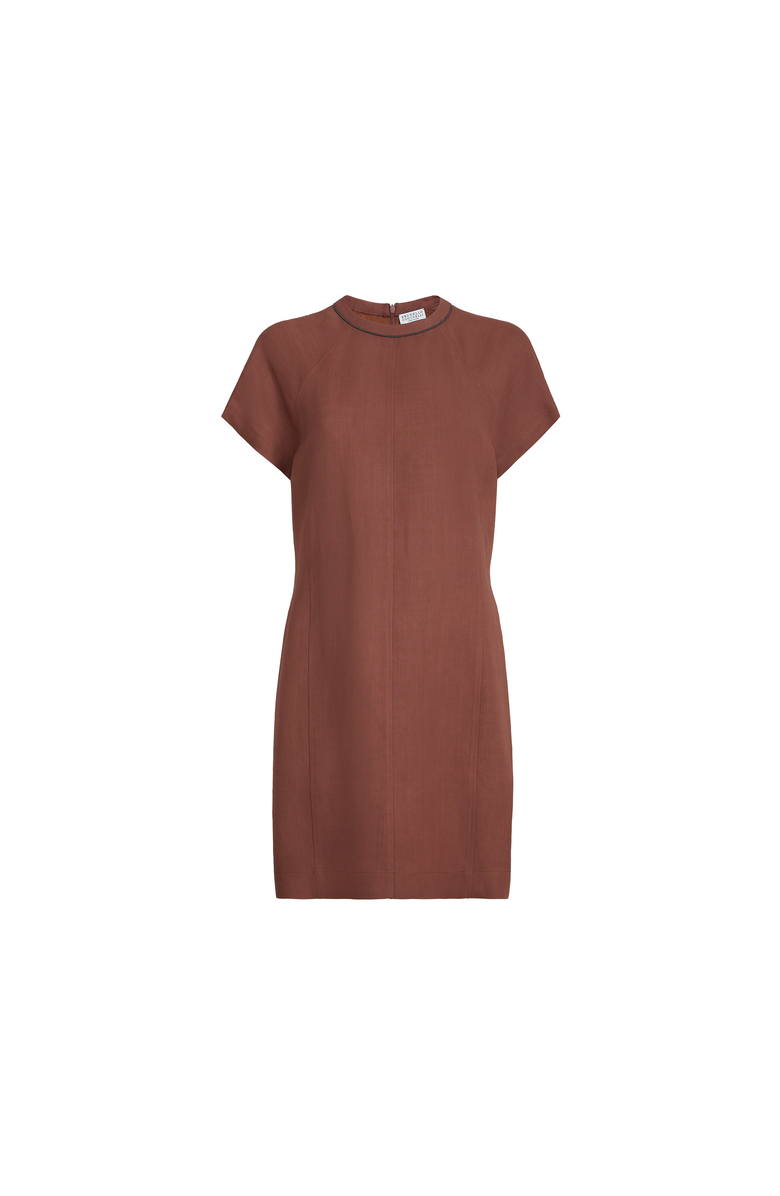 Brunello Cucinelli Fluid twill t-shirt dress, Main, color, Orange