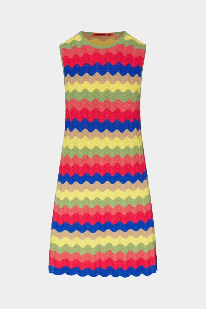 Moji Knit Crochet Mini Dress, Alternate, color, Tropical Wave