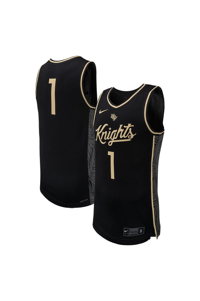 Men's Nike #1 Black UCF Knights Replica Basketball Jersey, Alternate, color, Black