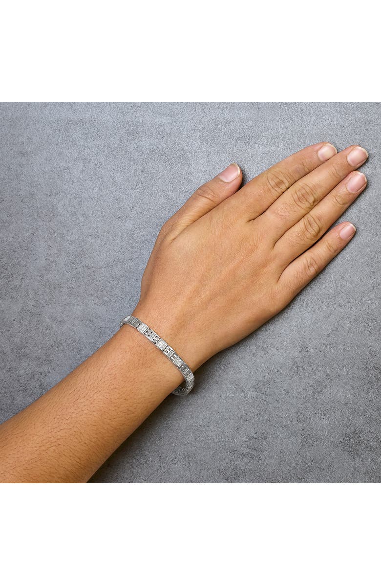 Haus of Brilliance 14K White Gold Princess 3.00 cttw Blue Diamond Link Bracelet, Alternate, color, White