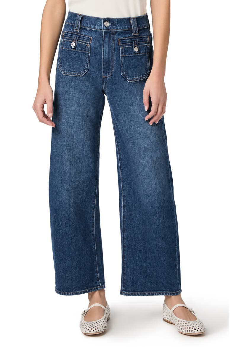 Arellia Button Patch Pocket High Waist Ankle Barrel Jeans, Main, color, PARADOX