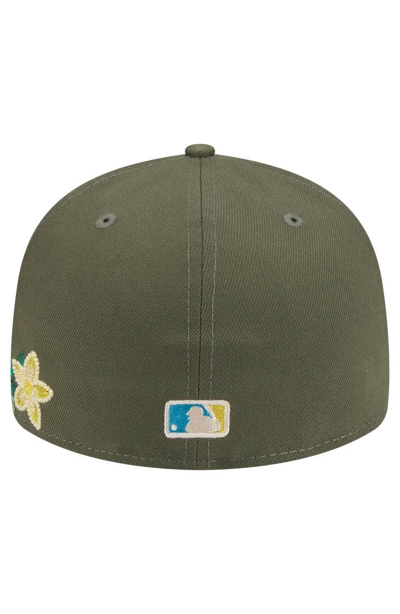 New Era Men's New Era Olive Los Angeles Dodgers Tonal Florals 59FIFTY Fitted Hat, Alternate, color,