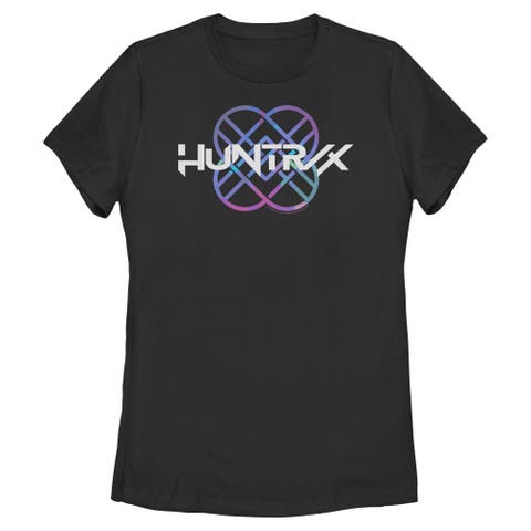 Women's KPop Demon Hunters Huntrix Holographic Logo  Graphic T-Shirt