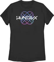 KPop Demon Hunters Women's KPop Demon Hunters Huntrix Holographic Logo Graphic T-Shirt
