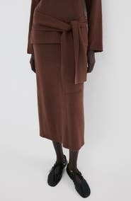 MANGO Cotton Knit Pencil Skirt