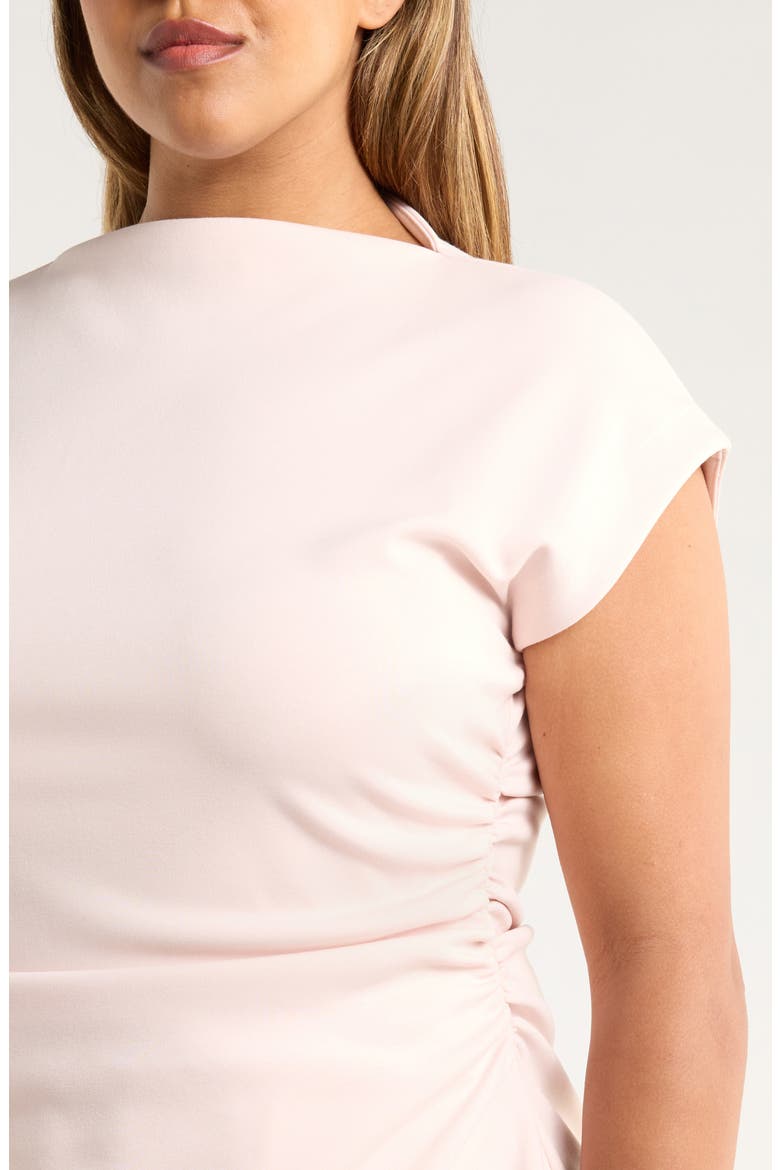Ruched Cap Sleeve Dress, Alternate, color, PINK WISP