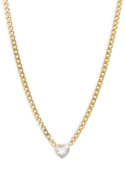 SHYMI Fancy Bezel Pendant Necklace in Gold/White/heart 