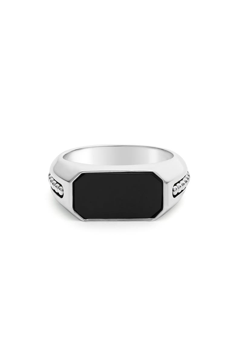 LAGOS Men's Anthem Onyx Signet Ring, Alternate, color, Onyx / Silver
