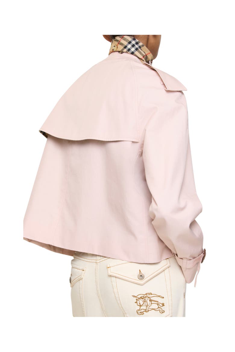 Cropped Tropical Gabardine Mayfair Trench Jacket, Alternate, color, Pale sugar pink