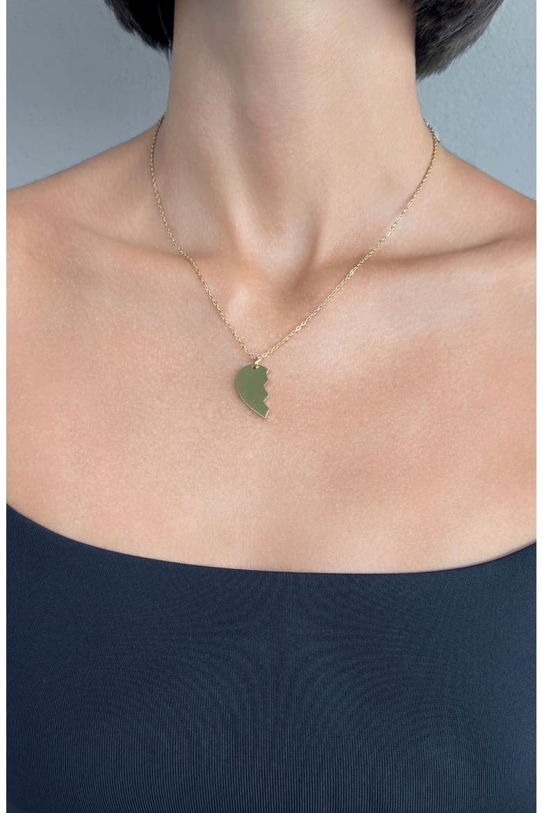 18k Gold Plated Heart Break Necklace Set, Alternate, color, GOLD