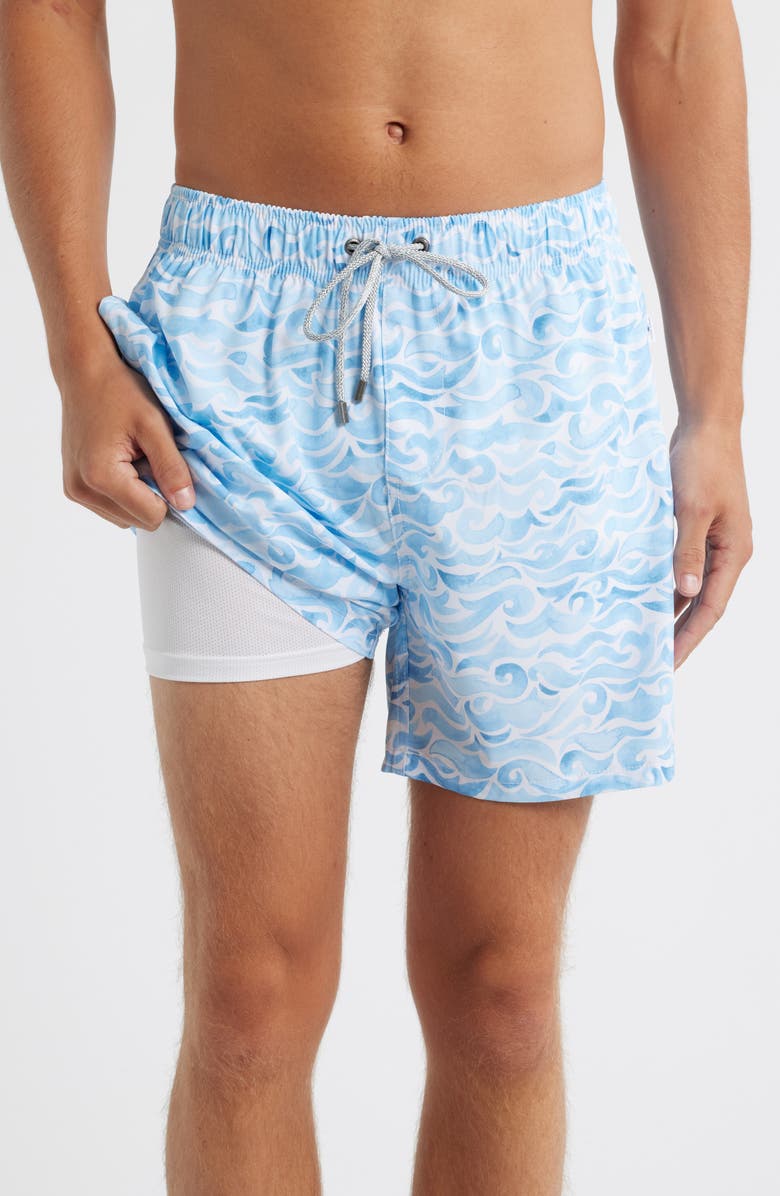 Vintage Summer Stretch Volley Swim Trunks, Alternate, color, Blue