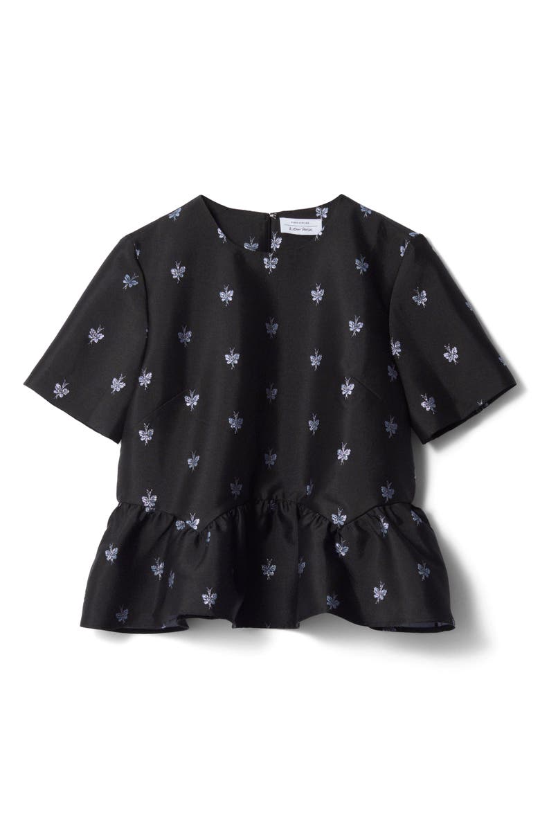 & Other Stories Floral Jacquard Peplum Top, Alternate, color,