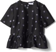 & Other Stories Floral Jacquard Peplum Top