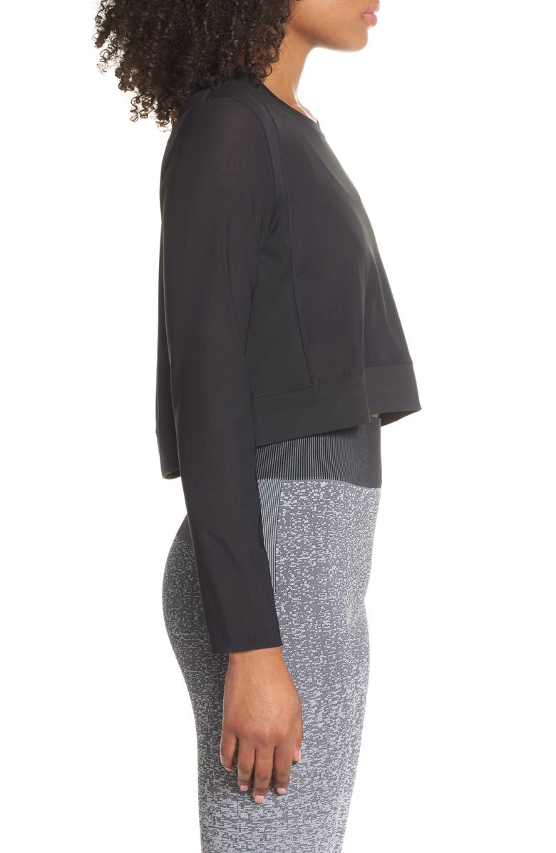 adidas Badge of Sport Mesh Crop Training Top, Alternate, color, 