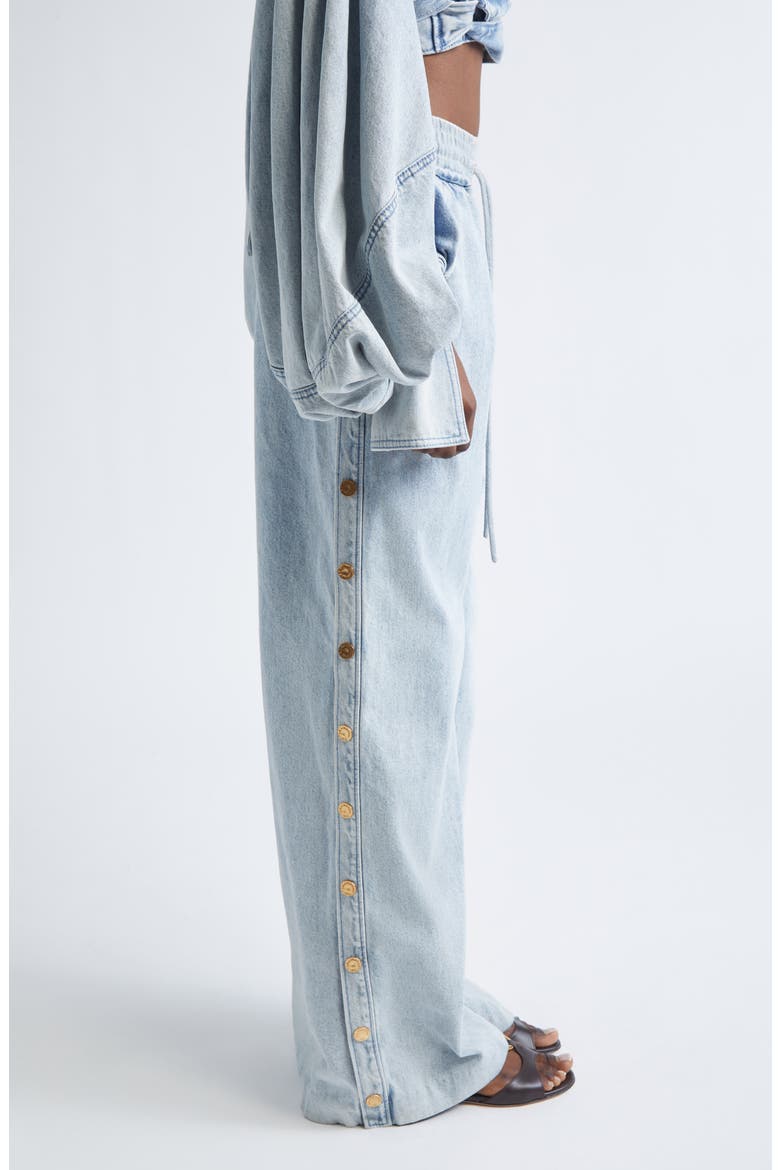 Rebellion Snap Detail Wide Leg Drawstring Jeans (Women) | Nordstrom