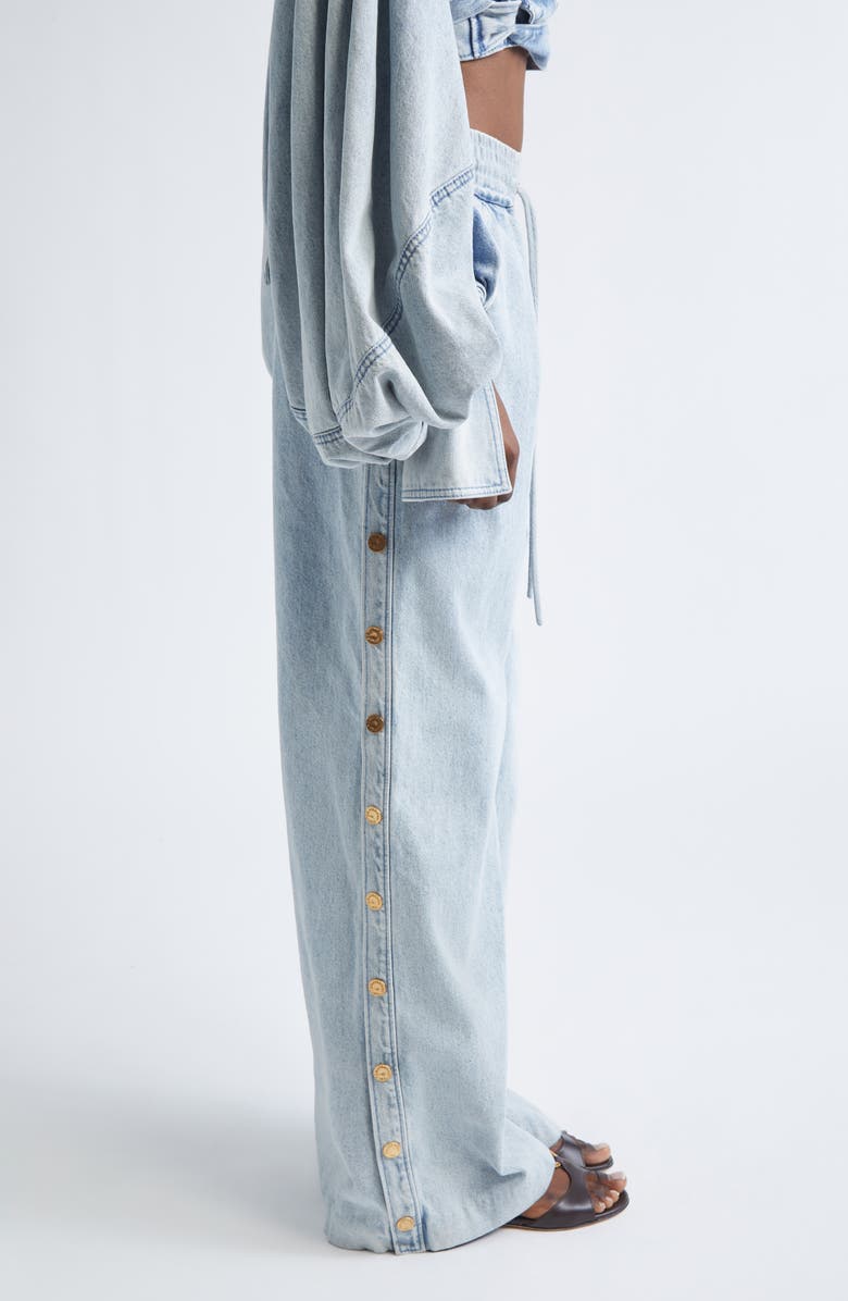 Zimmermann Rebellion Snap Detail Wide Leg Drawstring Jeans, Alternate, color, Castaway