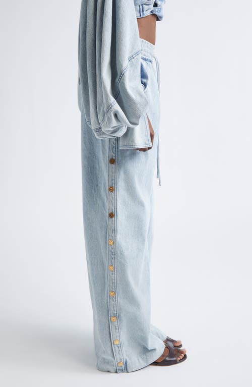 Zimmermann Rebellion Snap Detail Wide Leg Drawstring Jeans In Blue