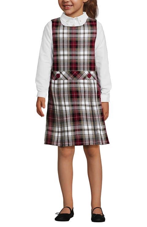 Girls Uniform Plaid Jumper