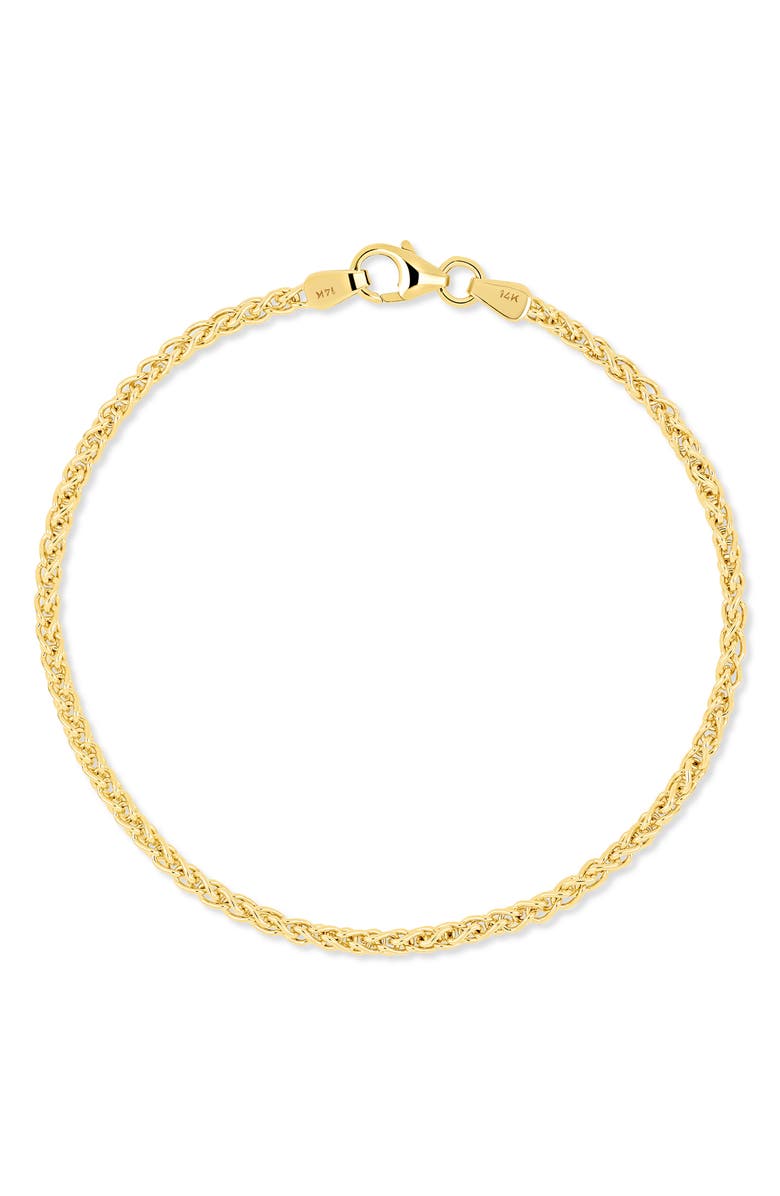 Bony Levy 14K Gold Wheat Chain Bracelet, Main, color, 14K Yellow Gold