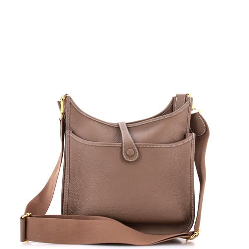 Pre-owned Hermes Hermes Evelyne Bag Gen Iii Clemence Pm In Brown