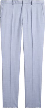 BOSS Genius Slim Fit Flat Front Wool Dress Pants