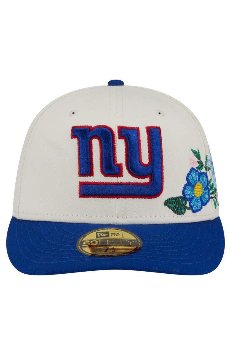 New Era Men's New Era Cream/Royal New York Giants Tonal Floral 59FIFTY Fitted Hat, Alternate, color, Cream