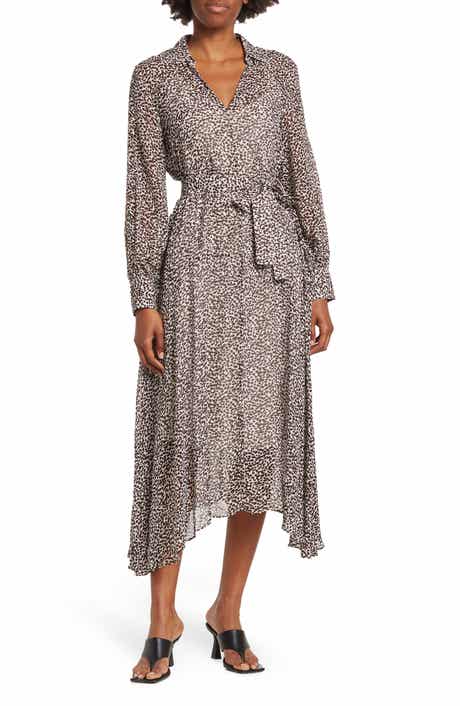 BOSS Dawala Tie Waist Midi Dress