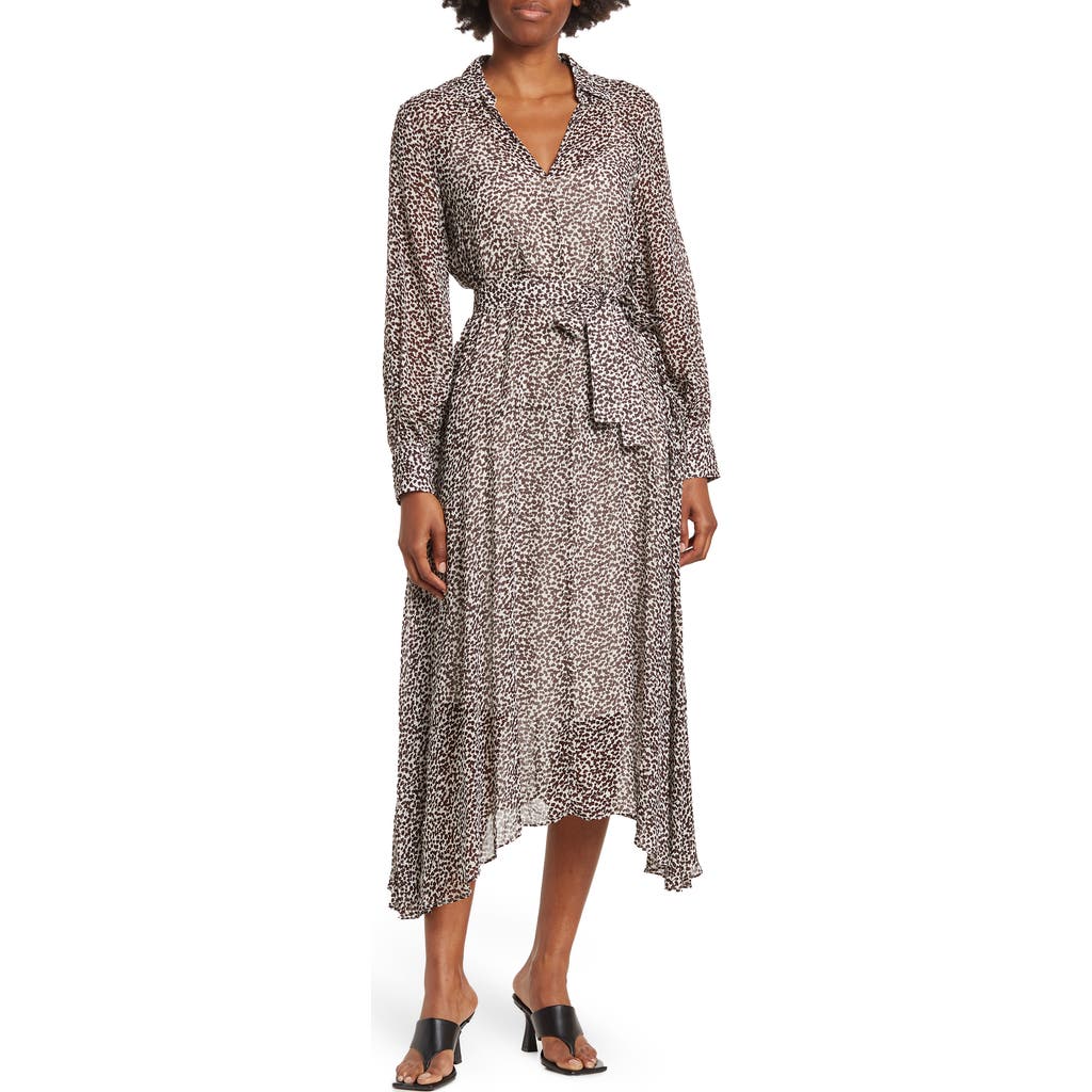 Hugo Boss Boss Dawala Tie Waist Midi Dress In Gray