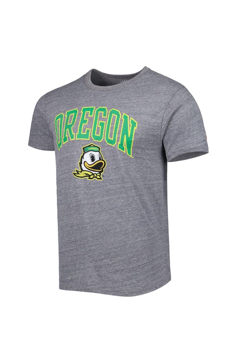 LEAGUE COLLEGIATE WEAR Men's League Collegiate Wear Heather Gray Oregon Ducks 1965 Arch Victory Falls Tri-Blend T-Shirt, Alternate, color, Heather Gray