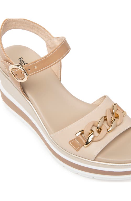 Nerogiardini Chain Ankle Strap Platform Wedge Sandal In Brown