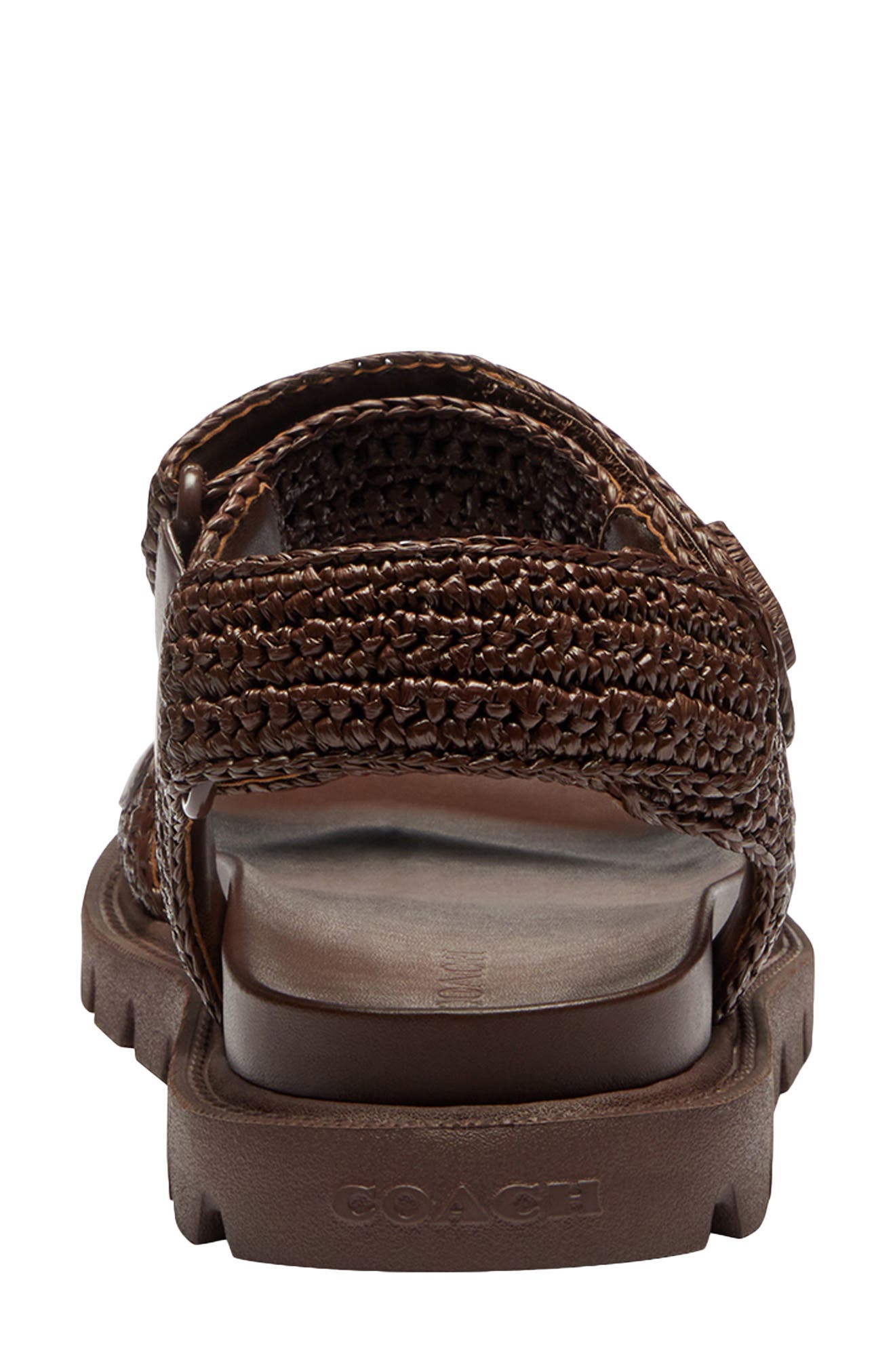 COACH Brynn Raffia Sandal, Alternate, color, Maple