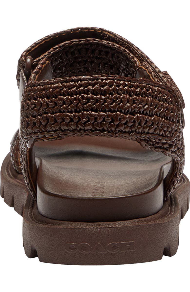 COACH Brynn Raffia Sandal, Alternate, color, Maple