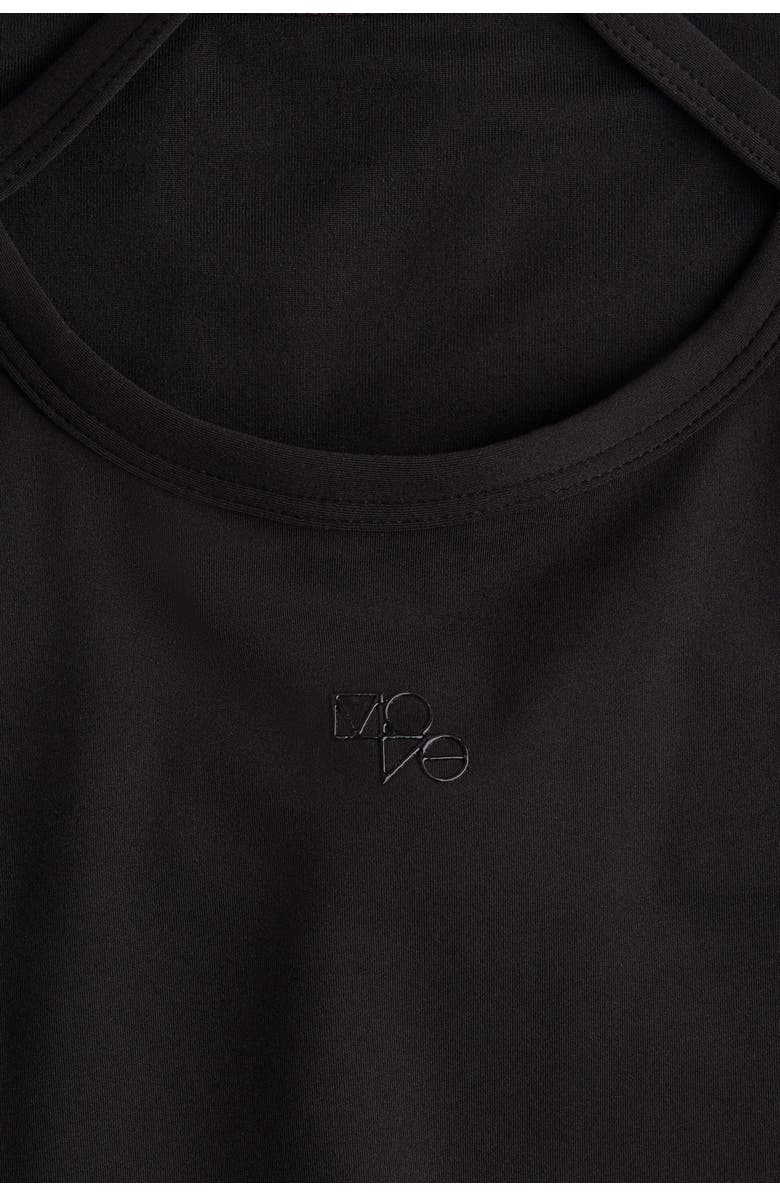 H&M Integral-bra Sports Strappy Top With Softmove, Alternate, color, Black