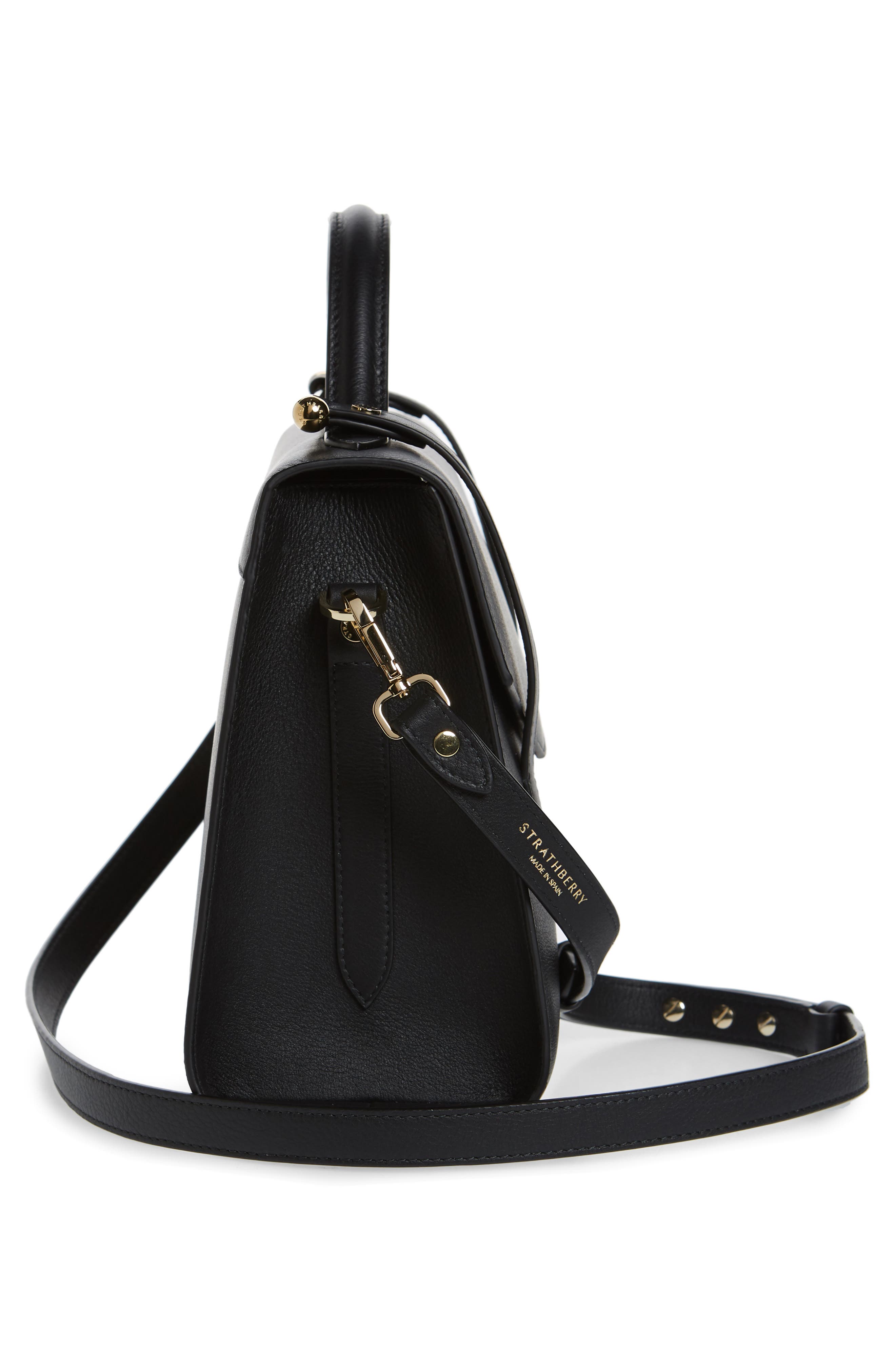 Strathberry Midi Allegro Calfskin Leather Satchel, Alternate, color, 