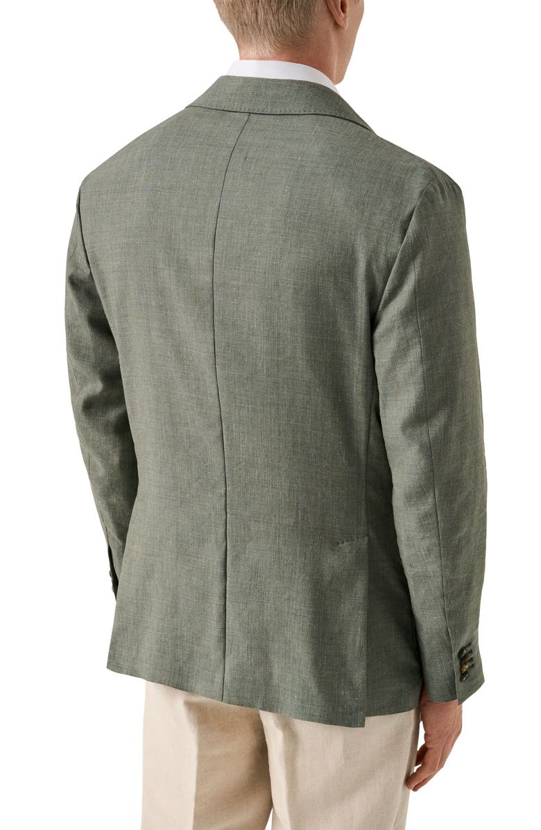 Eton Wool & Silk Soft Jacket, Alternate, color, Medium Green