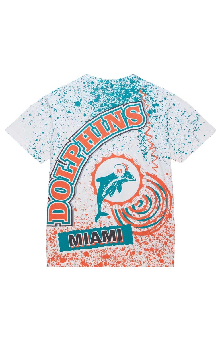 Mitchell & Ness Men's Mitchell & Ness White Miami Dolphins Team Burst Sublimated T-Shirt, Alternate, color, 